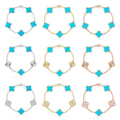[⭐⭐JeweliWhal] KOLLEKTION CLOVER 5-MOTIV ARMBAND TÜRKIS