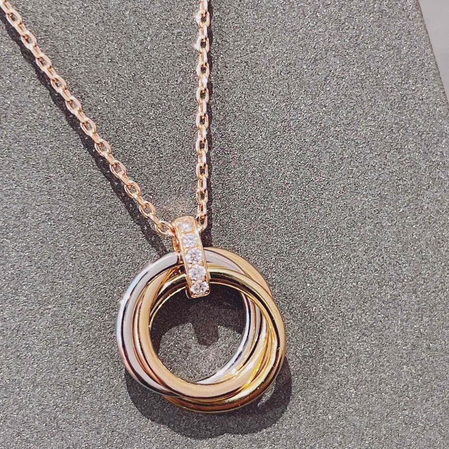 [⭐⭐JeweliWhal]TRINITY NECKLACE GOLD  DIAMONDS