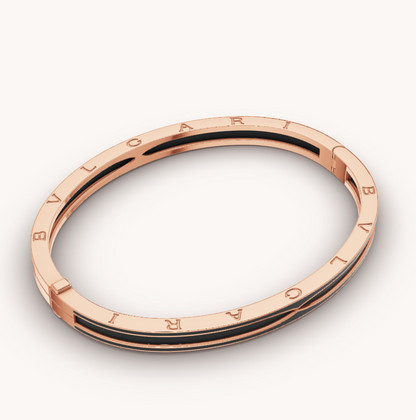 [⭐⭐JeweliWhal]ZERO 1 PINK GOLD WITH MATTE BLACK CERAMIC BRACELET