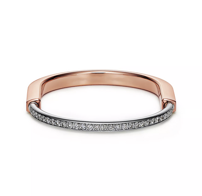 [JeweliWhal]LOCK BRACELET ROSE AND WHITE GOLD DIAMOND