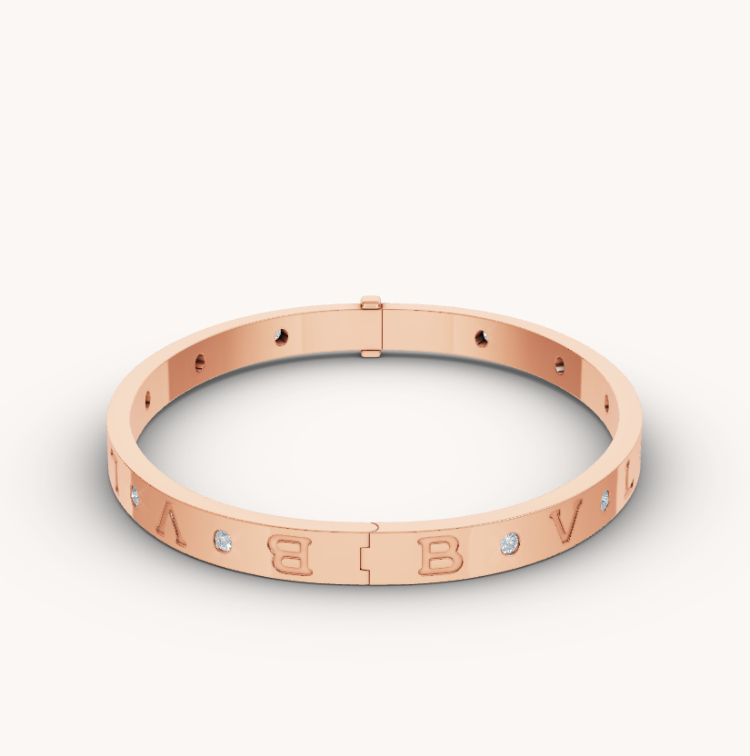 [⭐⭐JeweliWhal]ZERO 1 PINK GOLD 12 DIAMONDS BRACELET