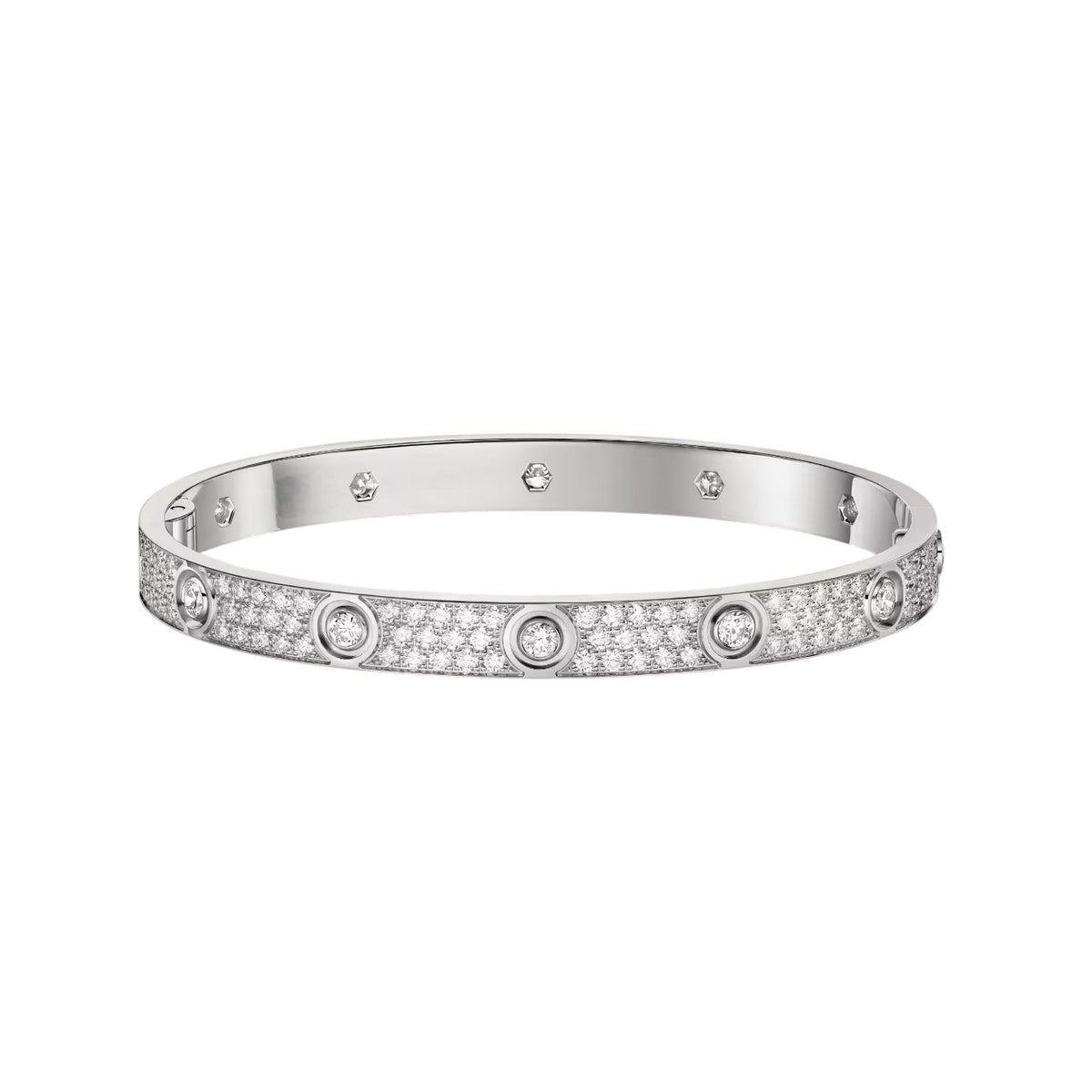 [⭐⭐JeweliWhal]LOVE ARMBAND 6,1MM DIAMANT-BESETZT 10 GROSSE DIAMANTEN
