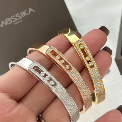 [⭐⭐JeweliWhal]Move Noa Rose Gold Pavé Diamond Bangle Bracelet