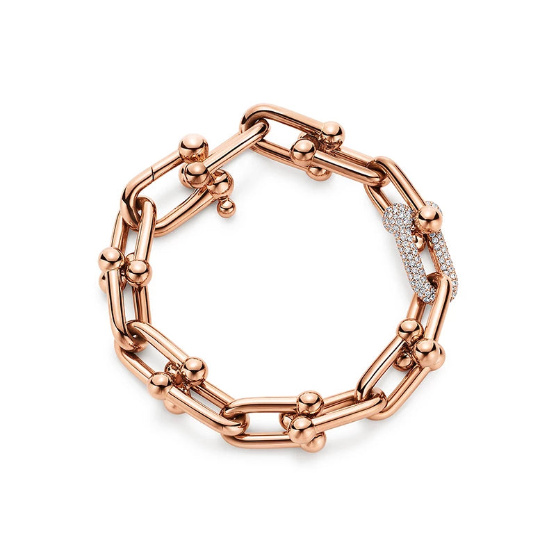 [JeweliWhal]HARDWEAR BRACELET PINK GOLD AND SILVER DIAMOND