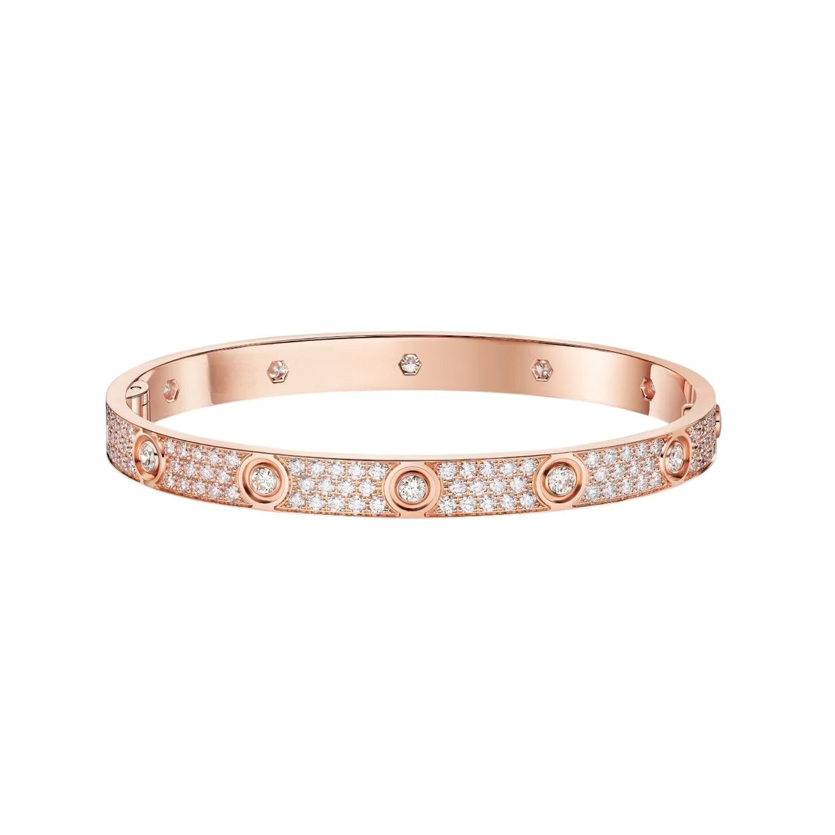 [⭐⭐JeweliWhal]LOVE ARMBAND 6,1MM DIAMANT-BESETZT 10 GROSSE DIAMANTEN