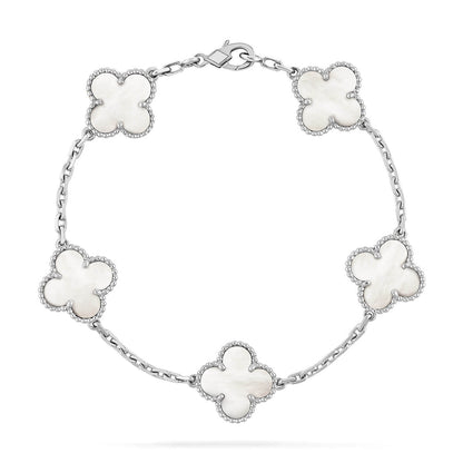 [⭐⭐JeweliWhal]CLOVER WHITE PEARL MOP 5 MOTIF BRACELET COLLECTION