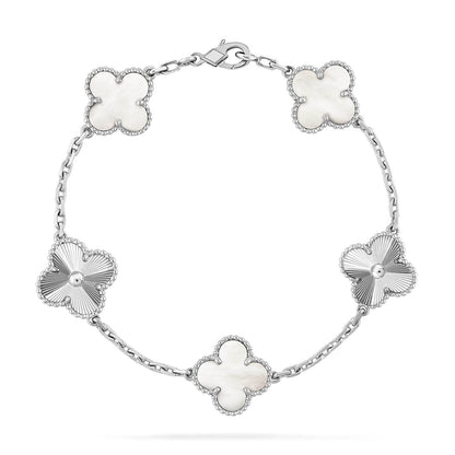 [⭐⭐JeweliWhal]CLOVER WHITE PEARL MOP 5 MOTIF BRACELET COLLECTION