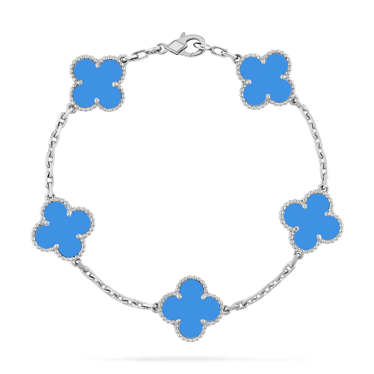[⭐⭐JeweliWhal] CLOVER 5 MOTIF BLUE AGATE BRACELET COLLECTION