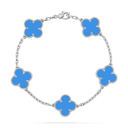 [⭐⭐JeweliWhal] CLOVER 5 MOTIF BLUE AGATE BRACELET COLLECTION