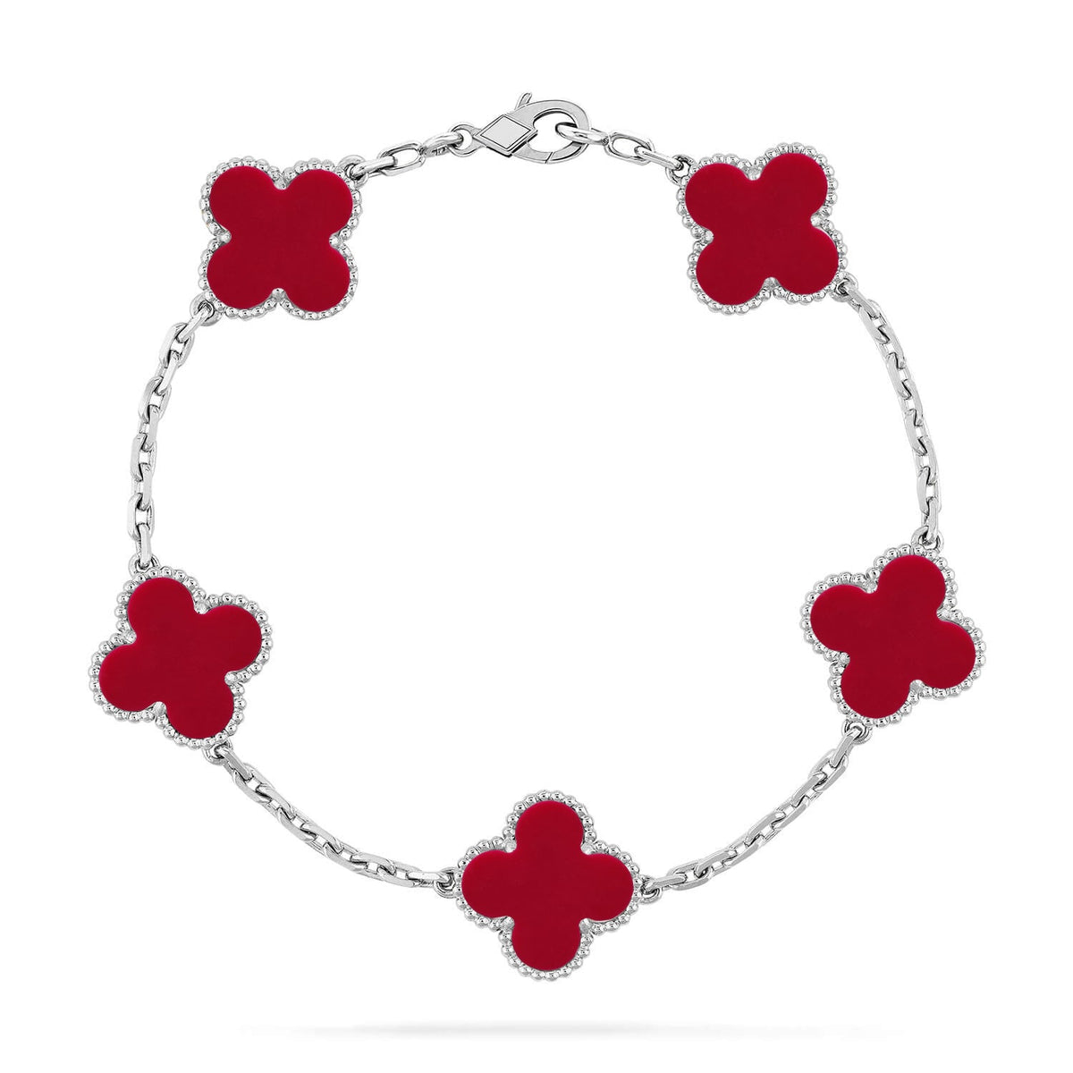 [⭐⭐JeweliWhal] CLOVER 5 MOTIF RED CORNELIAN BRACELET COLLECTION