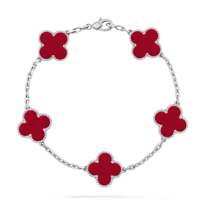 [⭐⭐JeweliWhal] CLOVER 5 MOTIF RED CORNELIAN BRACELET COLLECTION