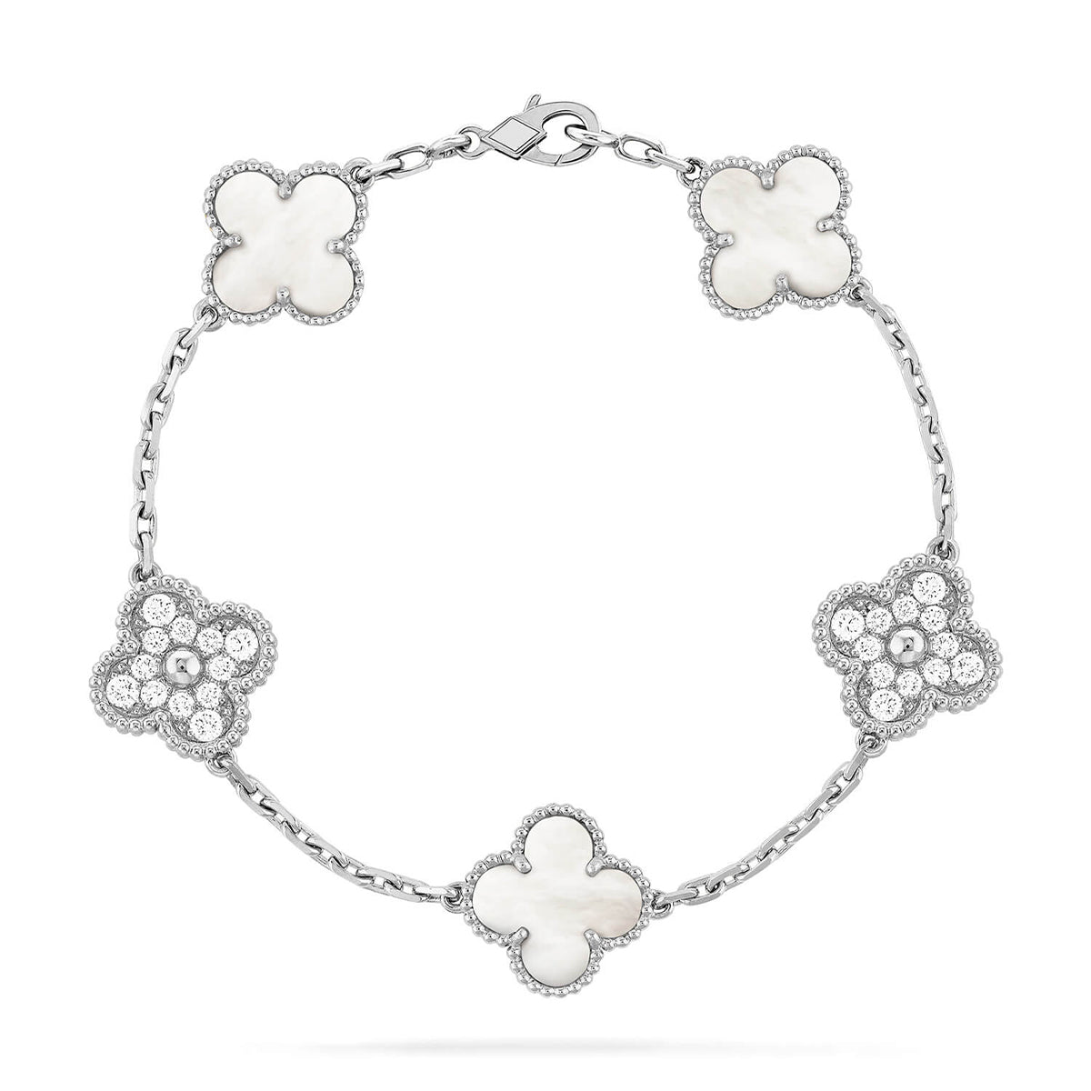 [⭐⭐JeweliWhal]CLOVER WHITE PEARL MOP 5 MOTIF BRACELET COLLECTION