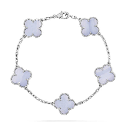 [⭐⭐JeweliWhal] KOLLEKTION CLOVER 5-MOTIV ARMBAND AUS LILA CHALCEDON