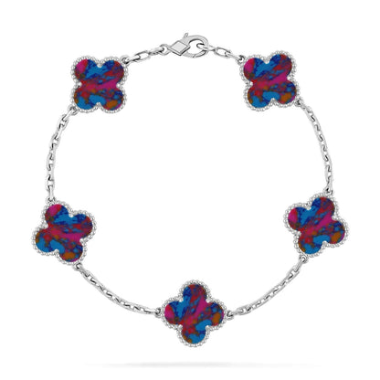 [⭐⭐JeweliWhal]CLOVER 5 MOTIF COLOR GEMSTONES BRACELET COLLECTION