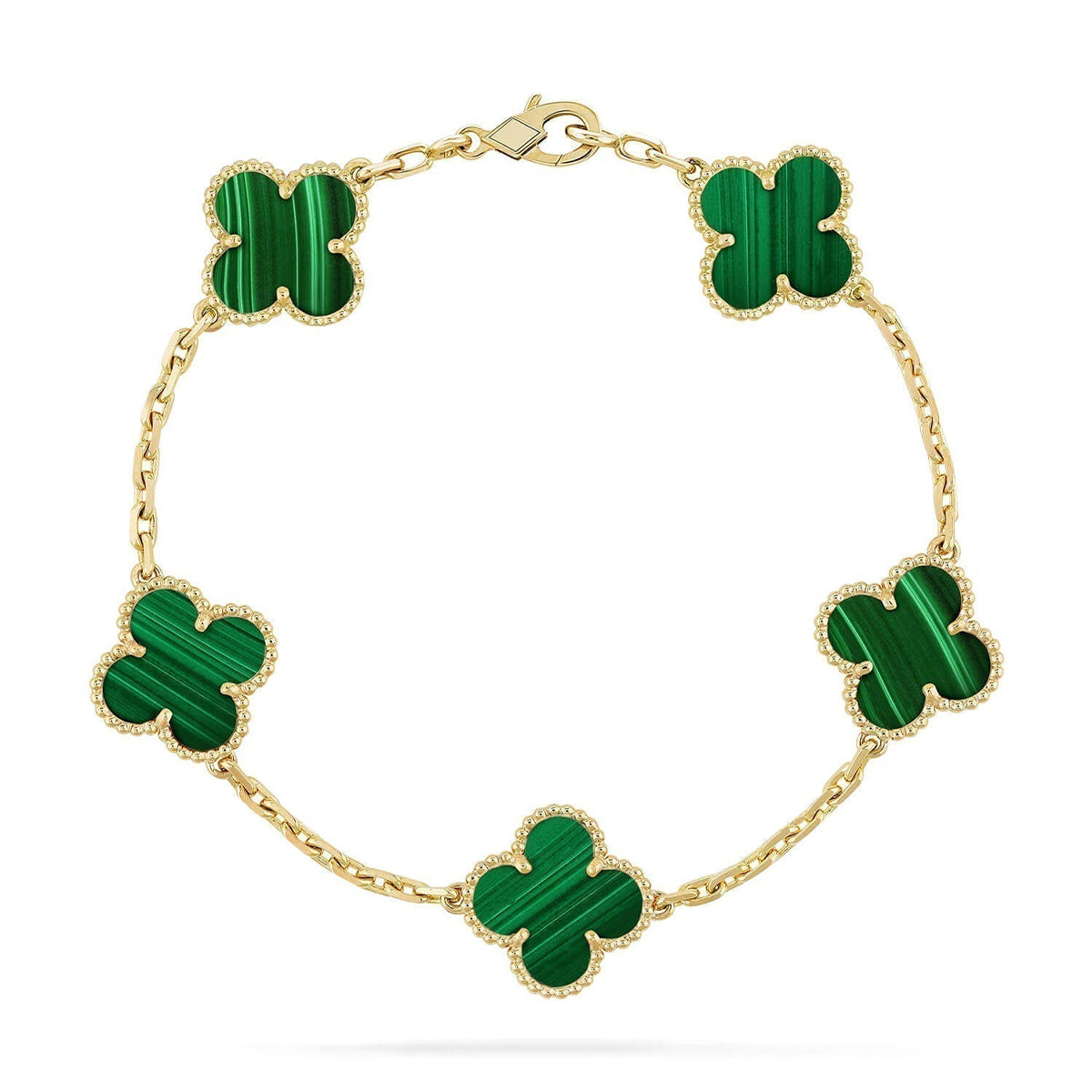 [⭐⭐JeweliWhal] KOLLEKTION CLOVER 5-MOTIV ARMBAND MALACHIT