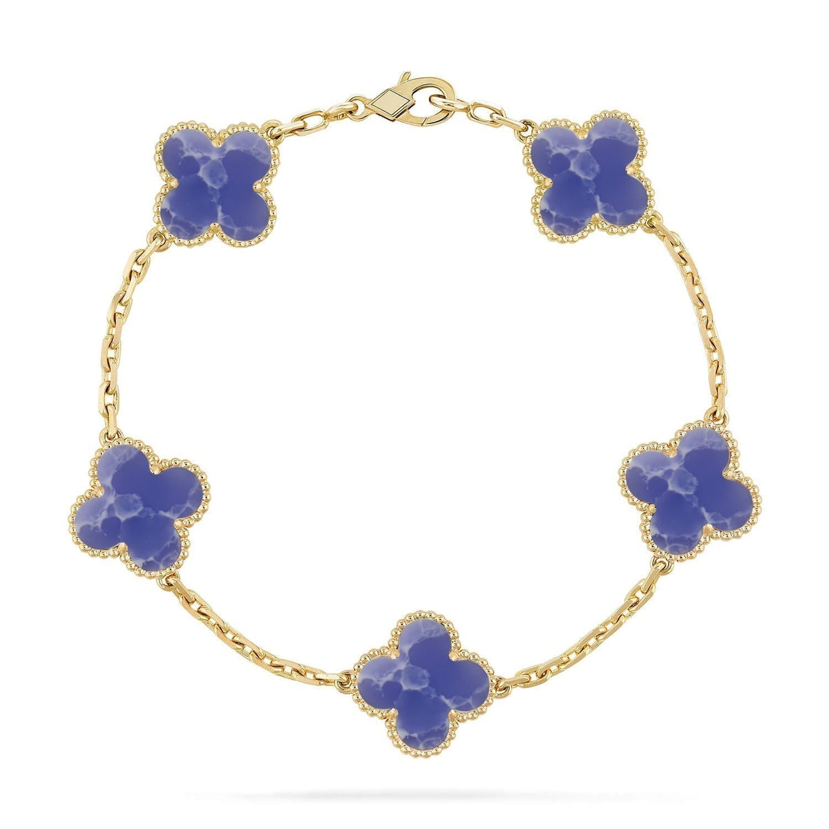 [⭐⭐JeweliWhal]CLOVER ARMBAND MIT 5 MOTIVEN, KOLLEKTION MIT BLAUEN ADERUNGEN