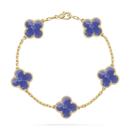 [⭐⭐JeweliWhal]CLOVER ARMBAND MIT 5 MOTIVEN, KOLLEKTION MIT BLAUEN ADERUNGEN