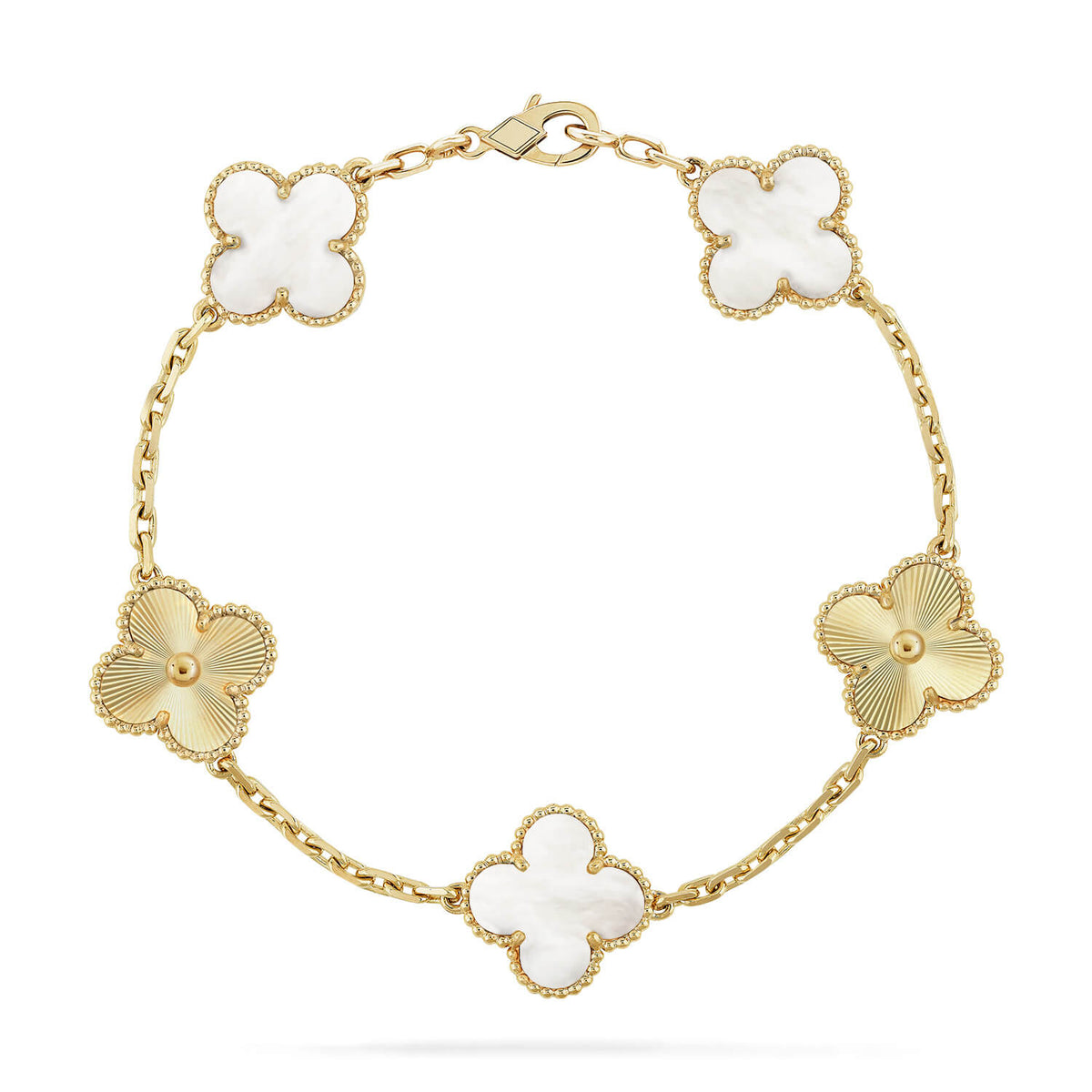[⭐⭐JeweliWhal]CLOVER WHITE PEARL MOP 5 MOTIF BRACELET COLLECTION