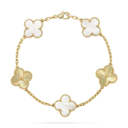 [⭐⭐JeweliWhal]CLOVER WHITE PEARL MOP 5 MOTIF BRACELET COLLECTION