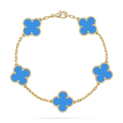 [⭐⭐JeweliWhal] CLOVER 5 MOTIF BLUE AGATE BRACELET COLLECTION
