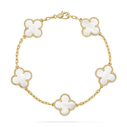 [⭐⭐JeweliWhal]CLOVER WHITE PEARL MOP 5 MOTIF BRACELET COLLECTION