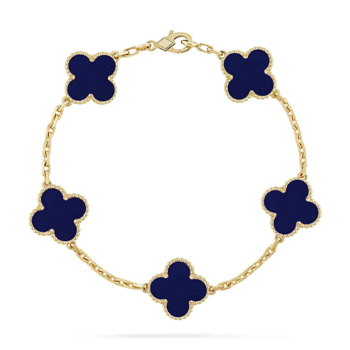 [⭐⭐JeweliWhal]KOLLEKTION CLOVER ARMBAND MIT 5 MOTIVEN AUS LAPISLAZULI