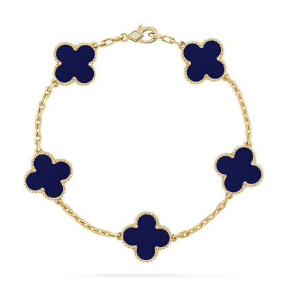 [⭐⭐JeweliWhal]KOLLEKTION CLOVER ARMBAND MIT 5 MOTIVEN AUS LAPISLAZULI