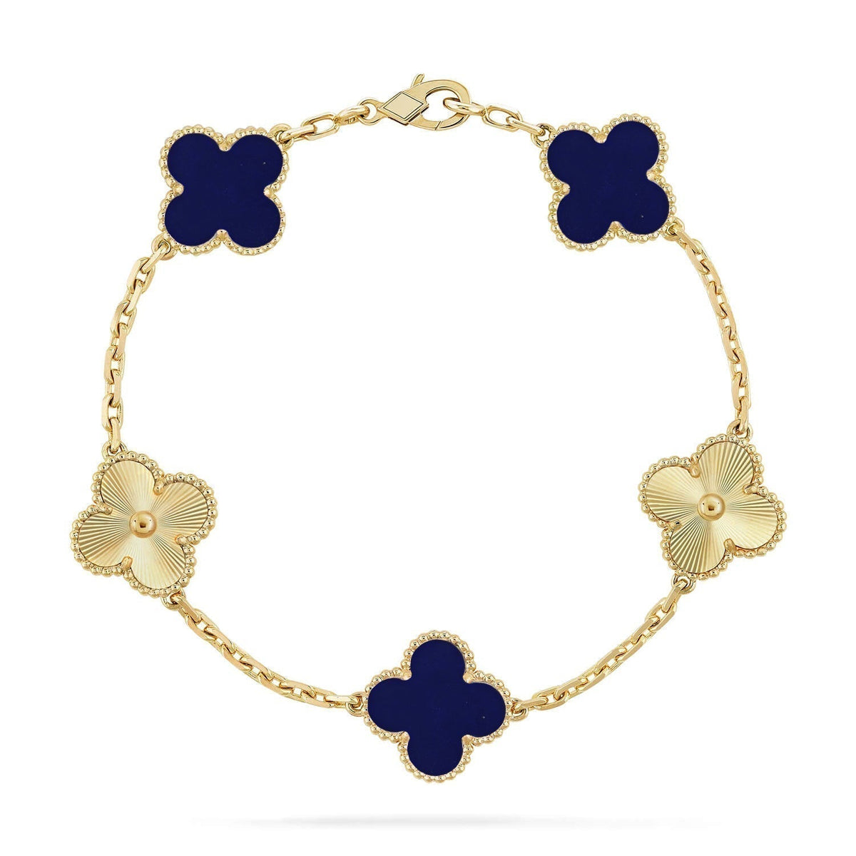 [⭐⭐JeweliWhal]KOLLEKTION CLOVER ARMBAND MIT 5 MOTIVEN AUS LAPISLAZULI