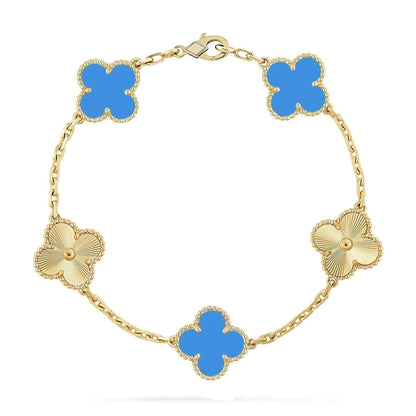 [⭐⭐JeweliWhal] CLOVER 5 MOTIF BLUE AGATE BRACELET COLLECTION