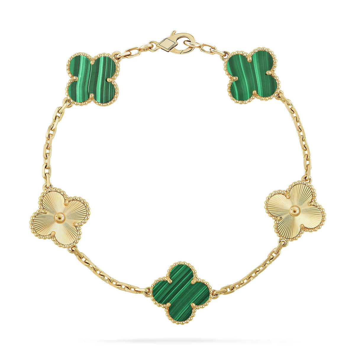 [⭐⭐JeweliWhal] KOLLEKTION CLOVER 5-MOTIV ARMBAND MALACHIT