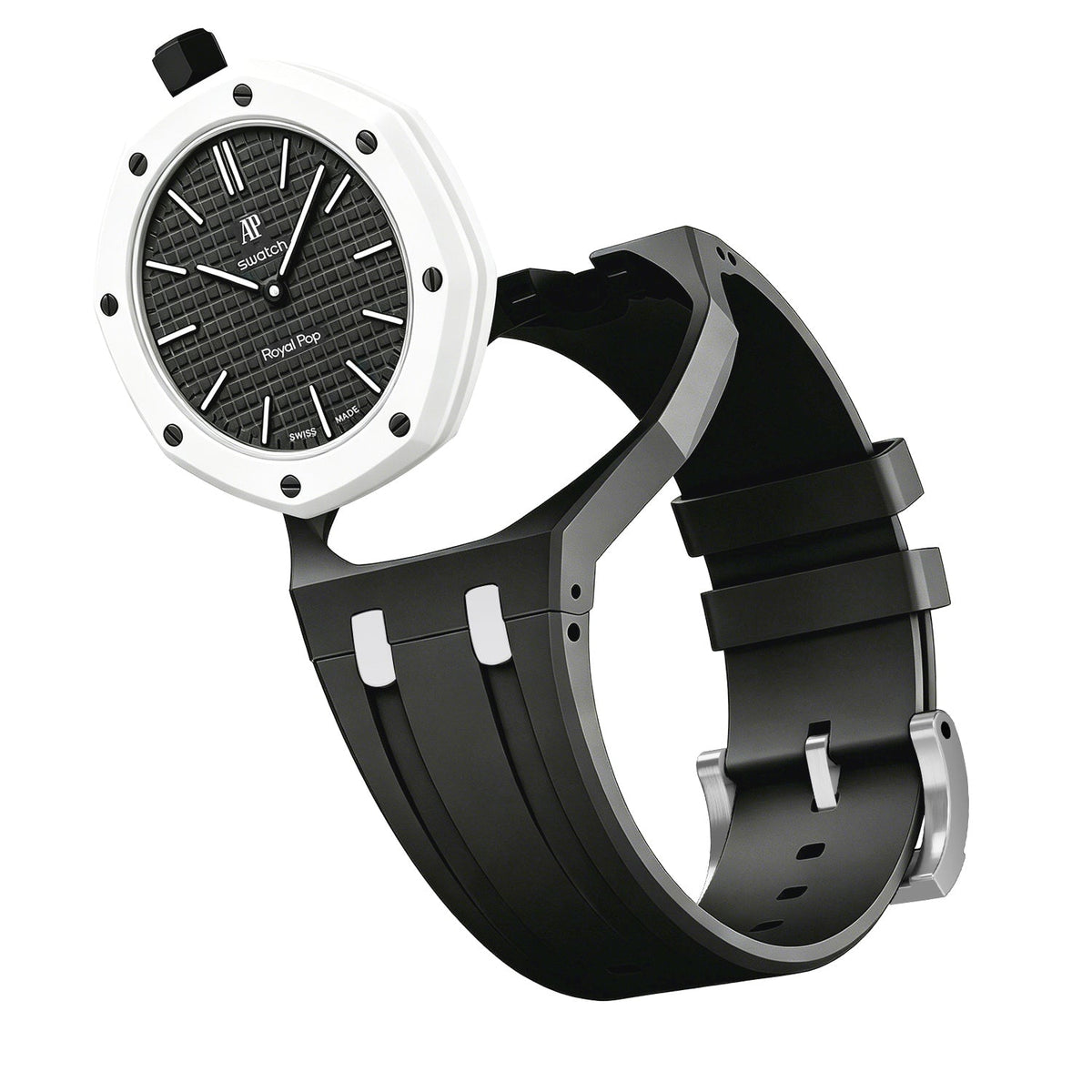 Oak Pop Exklusives Schwarz-Weißes Silikonarmband