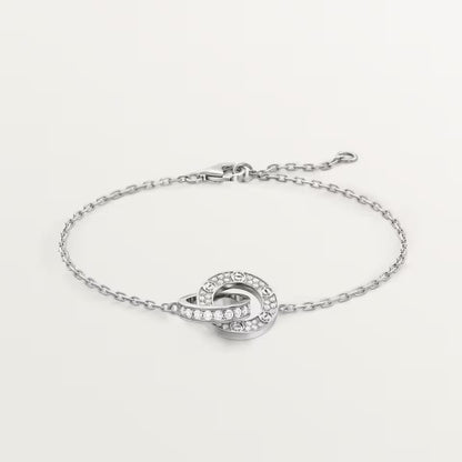 [⭐⭐JeweliWhal]LOVE DOUBLE RING FULL DIAMOND BRACELET