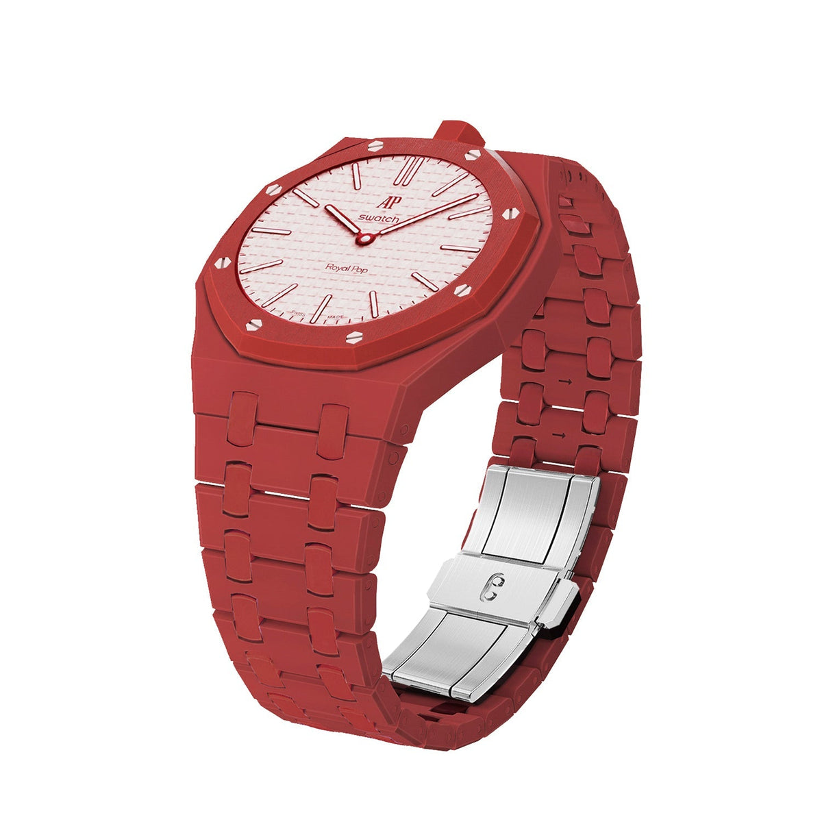 Exklusives rotes Bioceramic-Armband mit Eichendekor