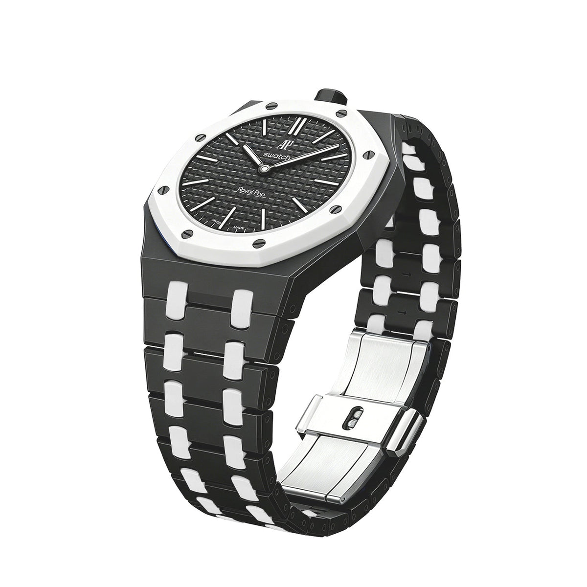 Oak Pop Exklusives schwarz-weißes Bioceramic-Armband