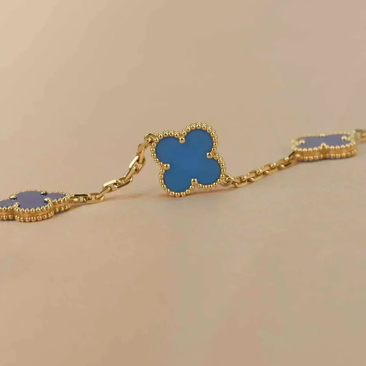 [⭐⭐JeweliWhal] CLOVER 5 MOTIF BLUE AGATE BRACELET COLLECTION
