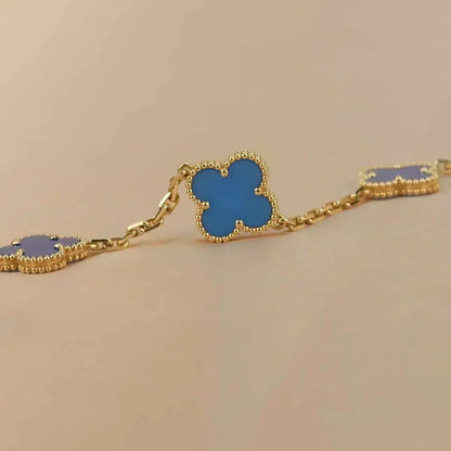 [⭐⭐JeweliWhal] CLOVER 5 MOTIF BLUE AGATE BRACELET COLLECTION