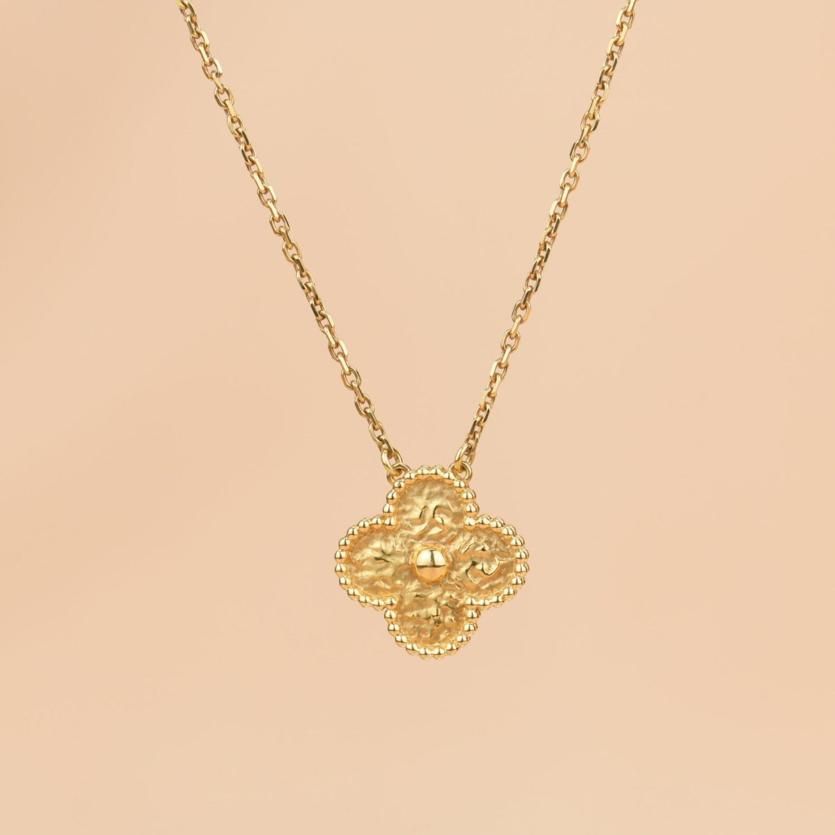 [⭐⭐JeweliWhal]CLOVER 15MM  BRONZING NECKLACE