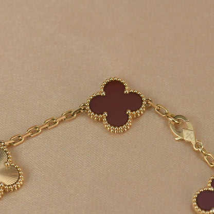 [⭐⭐JeweliWhal] CLOVER 5 MOTIF RED CORNELIAN BRACELET COLLECTION