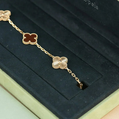 [⭐⭐JeweliWhal] CLOVER 5 MOTIF RED CORNELIAN BRACELET COLLECTION