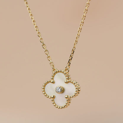 [⭐⭐JeweliWhal]CLOVER 15MM DIAMOND GOLD MOTHER OF PEARL NECKLACE