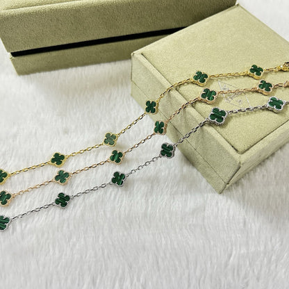 [⭐⭐JeweliWhal]CLOVER 6 MOTIF MALACHITE BRACELET