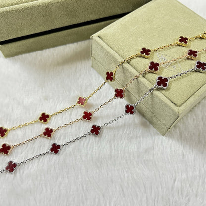 [⭐⭐JeweliWhal]CLOVER 6 MOTIF RED AGATE BRACELET