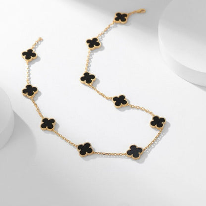 [⭐⭐JeweliWhal]CLOVER 10 MOTIVE ONYX-HALSKETTE