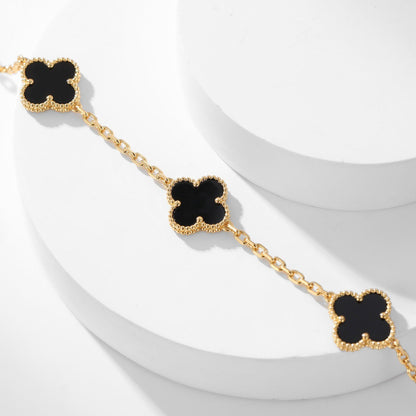 [⭐⭐JeweliWhal]CLOVER 10 MOTIVE ONYX-HALSKETTE