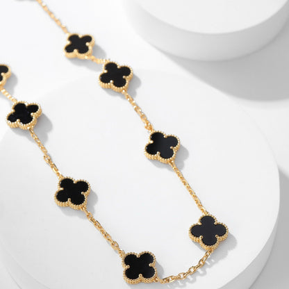 [⭐⭐JeweliWhal]CLOVER 10 MOTIVE ONYX-HALSKETTE