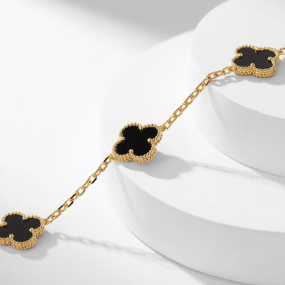 [⭐⭐JeweliWhal]CLOVER 10 MOTIVE ONYX-HALSKETTE
