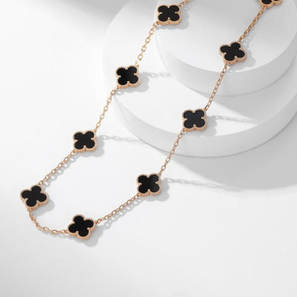 [⭐⭐JeweliWhal]CLOVER 10 MOTIVE ONYX-HALSKETTE
