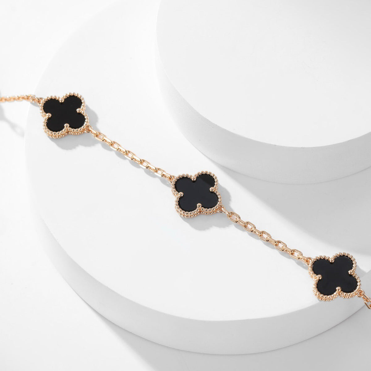 [⭐⭐JeweliWhal]CLOVER 10 MOTIVE ONYX-HALSKETTE