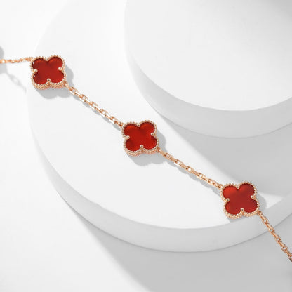 [⭐⭐JeweliWhal]CLOVER 10 MOTIFS CARNELIAN NECKLACE