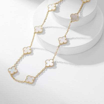 [⭐⭐JeweliWhal]CLOVER HALSKETTE MIT 10 MOTIVEN AUS WEISSEM PERLMUTT